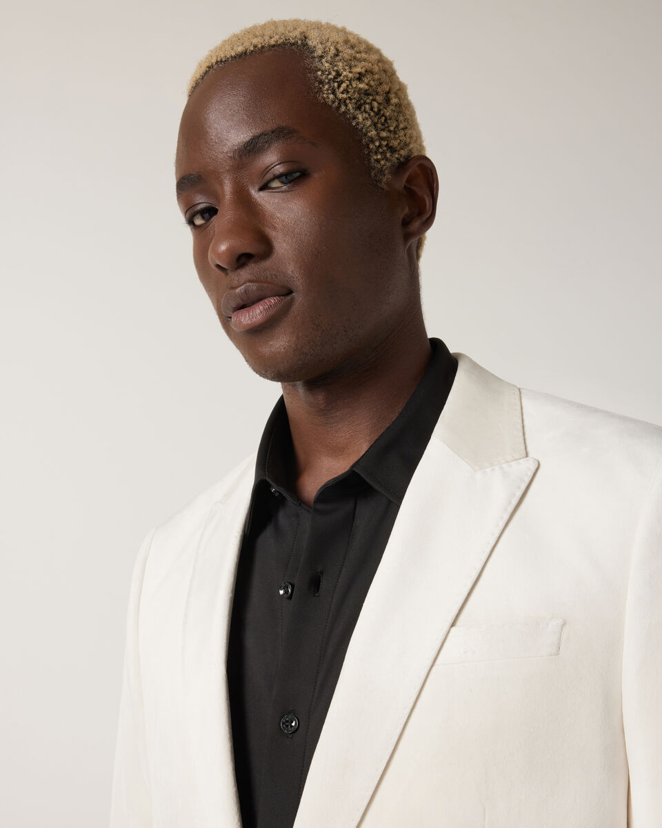 Velvet Tailored Jacket, Stone, hi-res